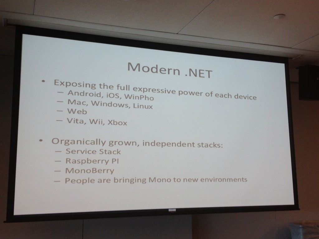 A slide from Miguel's keynote